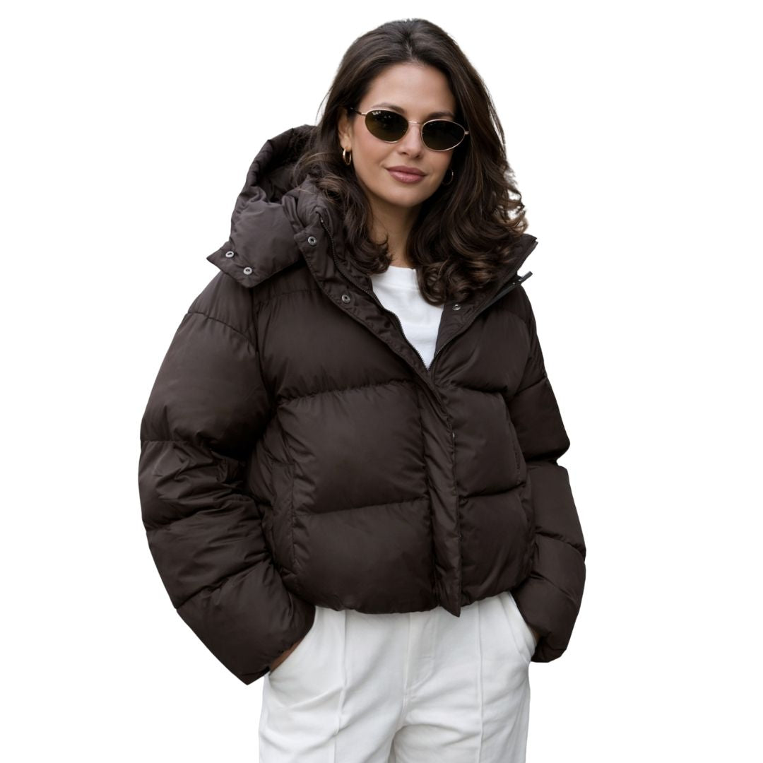 Anna | Kurze gesteppte Jacke mit Kapuze